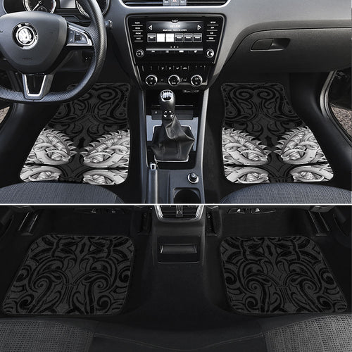 New Zealand Ta Moko Car Mats Aotearoa Maori Chest Tattoo Black