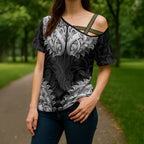 New Zealand Ta Moko Cross Shoulder Shirt Aotearoa Maori Chest Tattoo Black