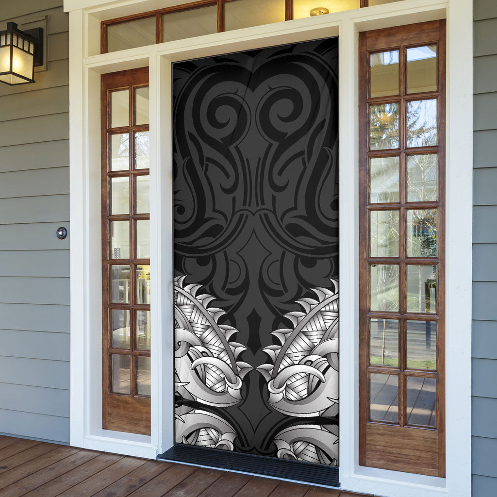 New Zealand Ta Moko Door Cover Aotearoa Maori Chest Tattoo Black