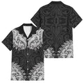 New Zealand Ta Moko Family Matching Mermaid Dress and Hawaiian Shirt Aotearoa Maori Chest Tattoo Black