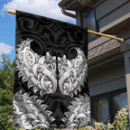 New Zealand Ta Moko Garden Flag Aotearoa Maori Chest Tattoo Black