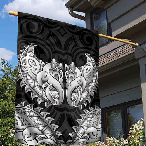 New Zealand Ta Moko Garden Flag Aotearoa Maori Chest Tattoo Black
