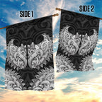 New Zealand Ta Moko Garden Flag Aotearoa Maori Chest Tattoo Black