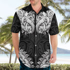 New Zealand Ta Moko Hawaiian Shirt Aotearoa Maori Chest Tattoo Black
