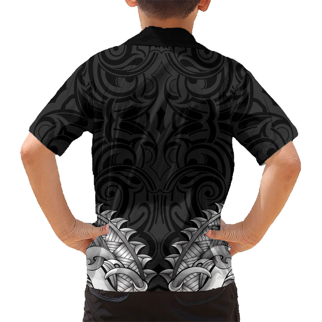 New Zealand Ta Moko Hawaiian Shirt Aotearoa Maori Chest Tattoo Black