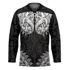 New Zealand Ta Moko Hockey Jersey Aotearoa Maori Chest Tattoo Black