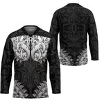 New Zealand Ta Moko Hockey Jersey Aotearoa Maori Chest Tattoo Black