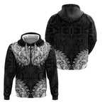 New Zealand Ta Moko Hoodie Aotearoa Maori Chest Tattoo Black