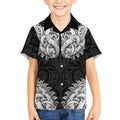New Zealand Ta Moko Kid Hawaiian Shirt Aotearoa Maori Chest Tattoo Black