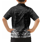 New Zealand Ta Moko Kid Hawaiian Shirt Aotearoa Maori Chest Tattoo Black LT14