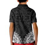 New Zealand Ta Moko Kid Polo Shirt Aotearoa Maori Chest Tattoo Black