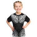 New Zealand Ta Moko Kid T Shirt Aotearoa Maori Chest Tattoo Black