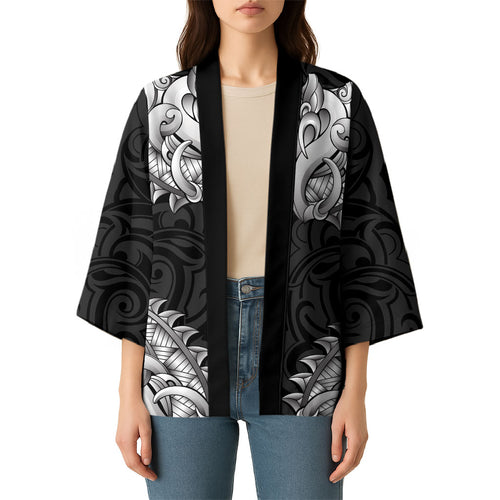 New Zealand Ta Moko Kimono Aotearoa Maori Chest Tattoo Black