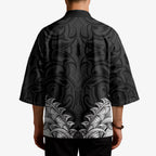 New Zealand Ta Moko Kimono Aotearoa Maori Chest Tattoo Black