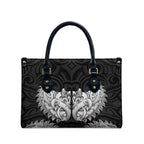New Zealand Ta Moko Leather Bag Aotearoa Maori Chest Tattoo Black