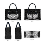 New Zealand Ta Moko Leather Bag Aotearoa Maori Chest Tattoo Black