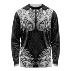 New Zealand Ta Moko Long Sleeve Shirt Aotearoa Maori Chest Tattoo Black