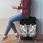 New Zealand Ta Moko Luggage Cover Aotearoa Maori Chest Tattoo Black