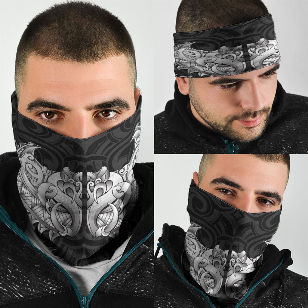 New Zealand Ta Moko Neck Gaiter Aotearoa Maori Chest Tattoo Black