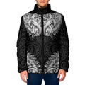 New Zealand Ta Moko Padded Jacket Aotearoa Maori Chest Tattoo Black