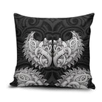 New Zealand Ta Moko Pillow Cover Aotearoa Maori Chest Tattoo Black