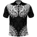 New Zealand Ta Moko Polo Shirt Aotearoa Maori Chest Tattoo Black