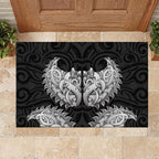New Zealand Ta Moko Rubber Doormat Aotearoa Maori Chest Tattoo Black