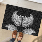 New Zealand Ta Moko Rubber Doormat Aotearoa Maori Chest Tattoo Black
