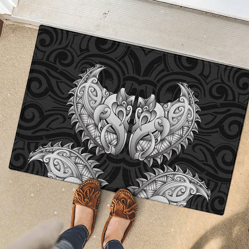 New Zealand Ta Moko Rubber Doormat Aotearoa Maori Chest Tattoo Black