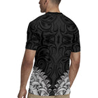 New Zealand Ta Moko Rugby Jersey Aotearoa Maori Chest Tattoo Black