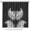 New Zealand Ta Moko Shower Curtain Aotearoa Maori Chest Tattoo Black