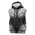 New Zealand Ta Moko Sleeveless Hoodie Aotearoa Maori Chest Tattoo Black