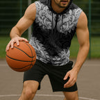 New Zealand Ta Moko Sleeveless Hoodie Aotearoa Maori Chest Tattoo Black