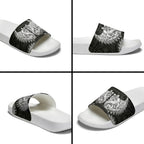 New Zealand Ta Moko Slide Sandals Aotearoa Maori Chest Tattoo Black