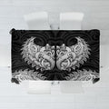 New Zealand Ta Moko Tablecloth Aotearoa Maori Chest Tattoo Black
