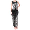New Zealand Ta Moko Tank Maxi Dress Aotearoa Maori Chest Tattoo Black