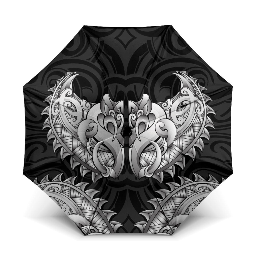 New Zealand Ta Moko Umbrella Aotearoa Maori Chest Tattoo Black