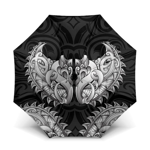 New Zealand Ta Moko Umbrella Aotearoa Maori Chest Tattoo Black