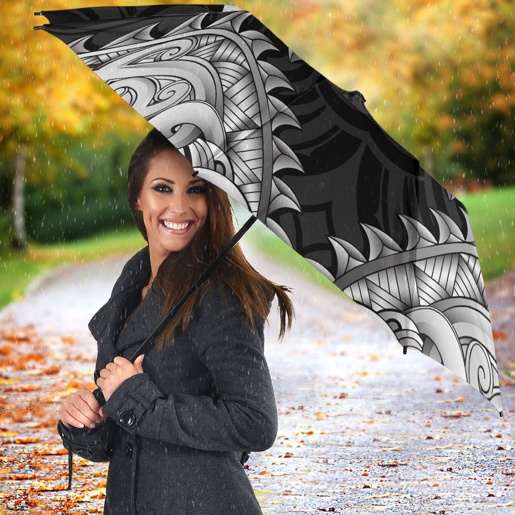 New Zealand Ta Moko Umbrella Aotearoa Maori Chest Tattoo Black