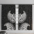New Zealand Ta Moko Window Curtain Aotearoa Maori Chest Tattoo Black