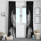 New Zealand Ta Moko Window Curtain Aotearoa Maori Chest Tattoo Black