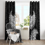 New Zealand Ta Moko Window Curtain Aotearoa Maori Chest Tattoo Black