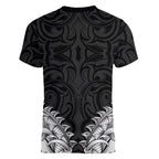 New Zealand Ta Moko Women V-Neck T-Shirt Aotearoa Maori Chest Tattoo Black