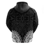 New Zealand Ta Moko Zip Hoodie Aotearoa Maori Chest Tattoo Black