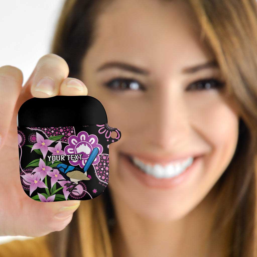 Personalised Australia Boronia And Malurus Cyaneus AirPods Case Aboriginal Art - Aussie Hoodie