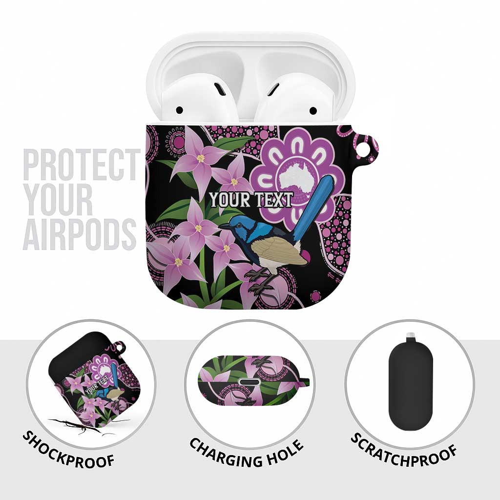 Personalised Australia Boronia And Malurus Cyaneus AirPods Case Aboriginal Art - Aussie Hoodie