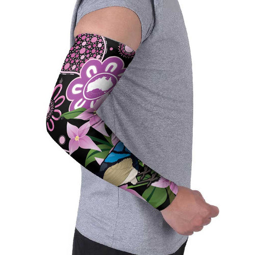 Personalised Australia Boronia And Malurus Cyaneus Arm Sleeves Aboriginal Art - Aussie Hoodie