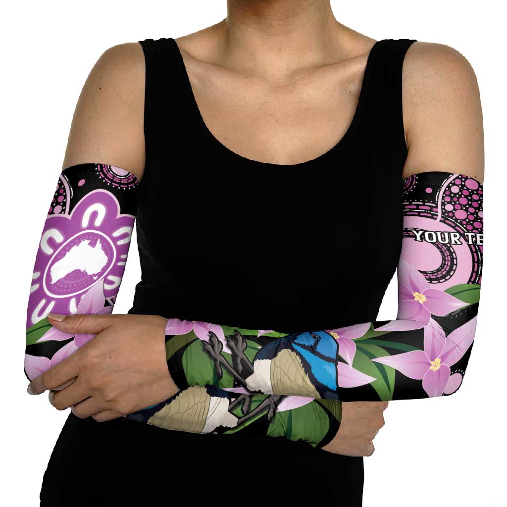 Personalised Australia Boronia And Malurus Cyaneus Arm Sleeves Aboriginal Art - Aussie Hoodie