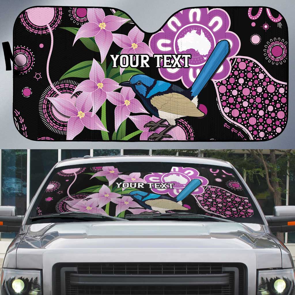 Personalised Australia Boronia And Malurus Cyaneus Auto Sun Shade Aboriginal Art - Aussie Hoodie