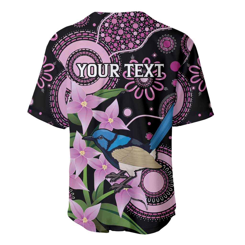 Personalised Australia Boronia And Malurus Cyaneus Baseball Jersey Aboriginal Art